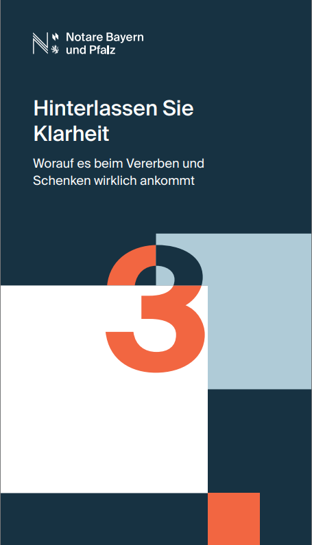 Broschüre mit dem Titel "Hinterlassen Sie Klarheit"
