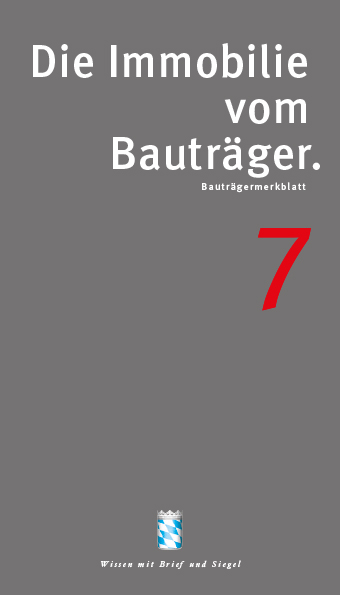Broschüre mit dem Titel "Die Immobilie vom Bauträger"